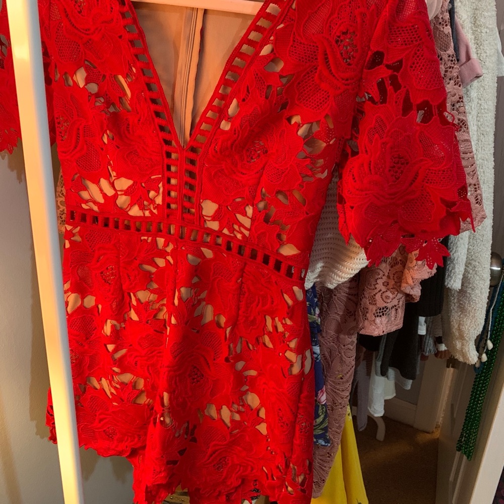 Red Romper Shorts